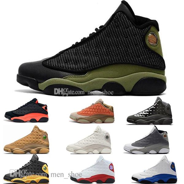 

new 13 13s cap and gown terracotta blush mens basketball shoes chicago black infrared flints bred men sport sneakers designer eur36-47