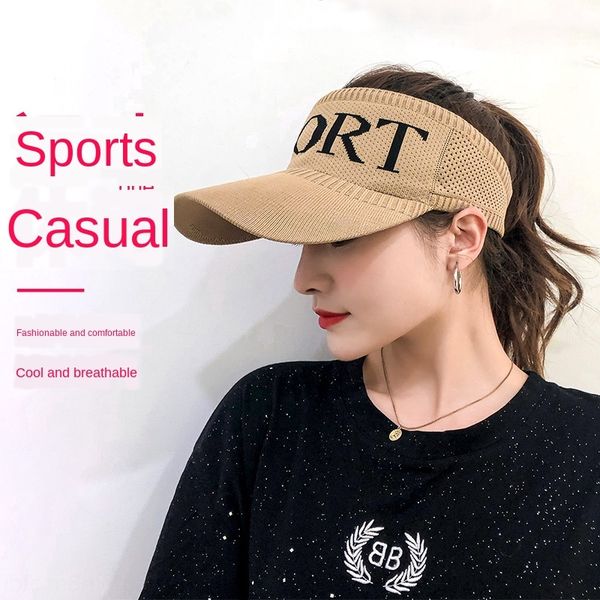 

b6ehg female korean style summer new style simple outdoor sports sun sun hat all-match letter empty hat outdoor sports leisure sunshade cap, Blue;gray
