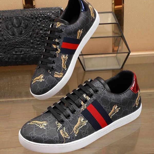 

fashion mens tigers sneakers mens shoes scarpe da uomo breathable outdoor walking footwears lace -up plus size luxury shoes, Black