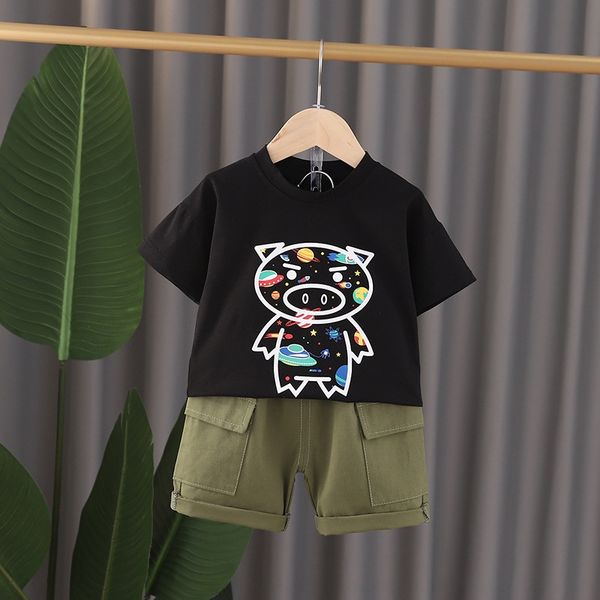 

boys t-shirt clothing ' cartoon cotton short-sleeved t-shirt children's baby suit new children's clothing handsome two-piece
