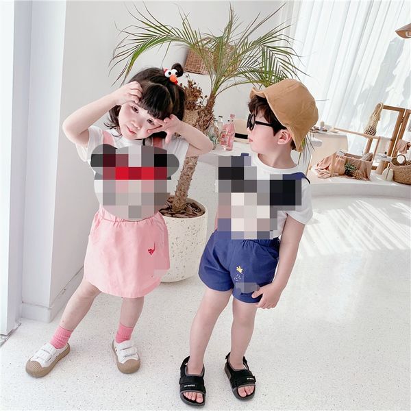

2zvvj 2020 summer new girls' suspender sling sling skirt skirt boys' suspender pants cartoon fashionable cute children's clot, Blue