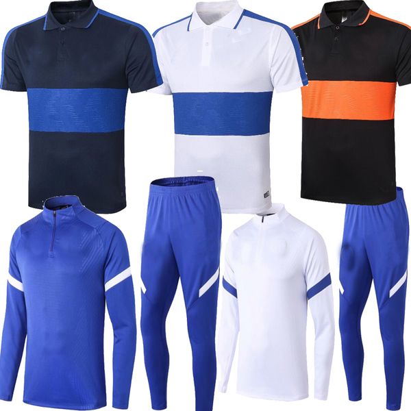 

size s-2xl 2021 willian werner pulisic kante abraham ziyech mens football tracksuits soccer club warm up polo training suit uniforms 20 21, Black
