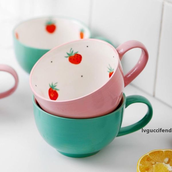 

cute coffee mug porcelain eco friendly strawberry espresso cups and mugs creative breakfast milk cups canecas drinkware mm60mkb t200506