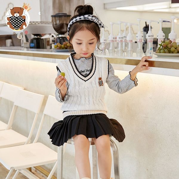 

new clothing korean style boys' and girls' woolen knitted sweater children's clothing vest children's knitwear vest, Blue