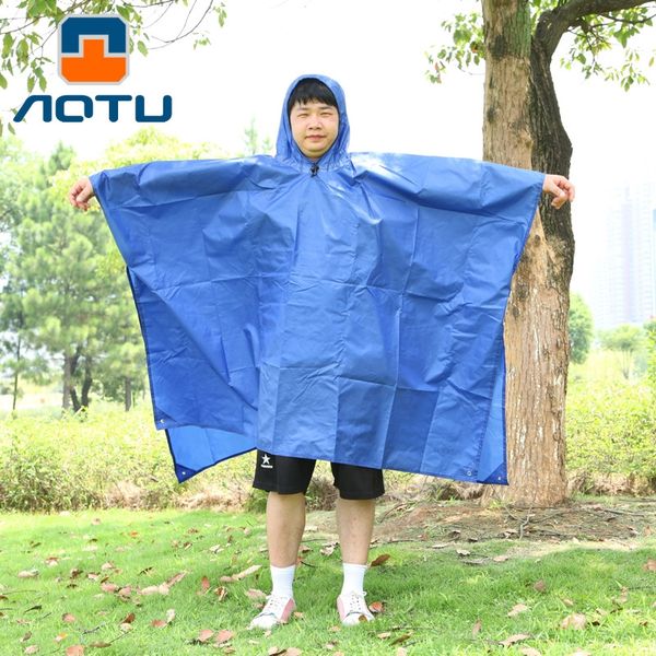 

three-in-one riding raincoat outdoor backpack poncho multifunctional picnic cloak dining meal meal mat mountaineering mat at6927