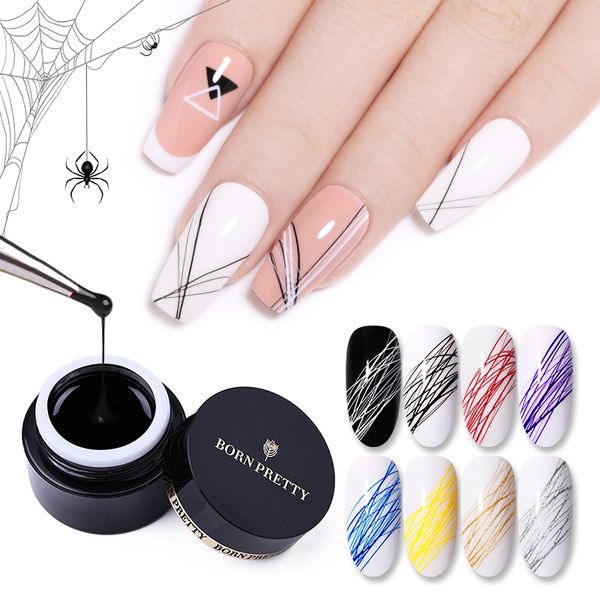 

nail gel 5ml wire drawing polish varnish painting pulling uv soak off spider thick elastic paint 16 colors, Red;pink