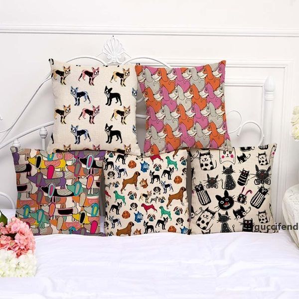 

cartoon dog pillowcase bohemian bed animal pillowcover cotton linen ethnic car pillow cover bedroom sofa throw cushion pillow case