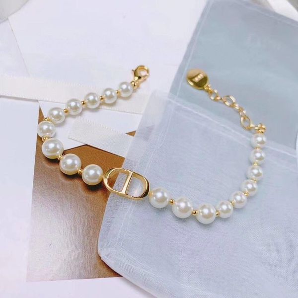 

Best selling classic letter pearl wild fashion designer jewelry set womens pearl designer necklace
