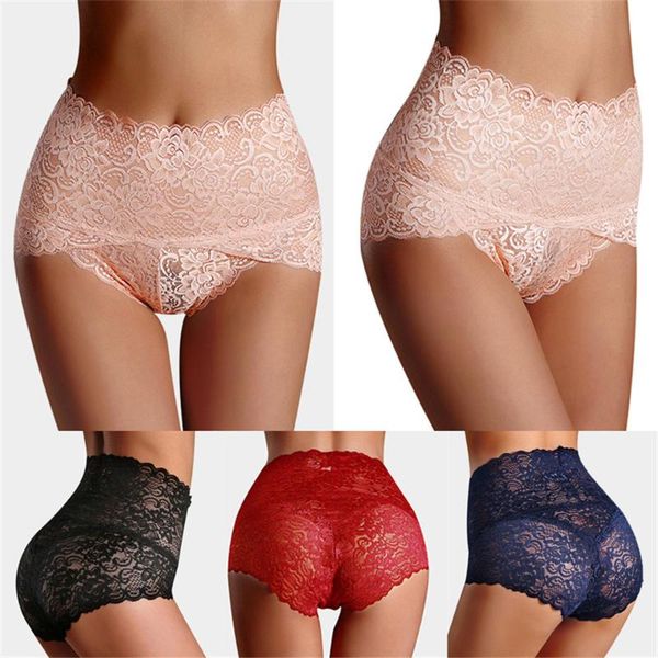 

women's panties plus size 3xl women lingerie lace floral brief thong high waist knicker underwear 2021 hipster underpant, Black;pink
