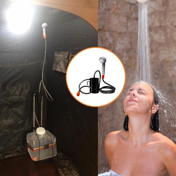 

outdoor bags usb portable shower electric camping rechargeable bathing artifact pumping strong 1.8m
