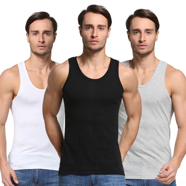 

men' trendy cotton base fitness thread men' trendy cotton vest vest base fitness thread, White;black