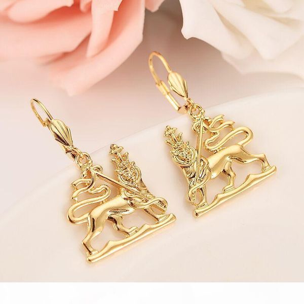 

g эфиопский lion king комплект ювелирных изделий real gold gf ожерелье серьги подвеска habesha африка wedding bridal комплекты ювелирных изд, Silver