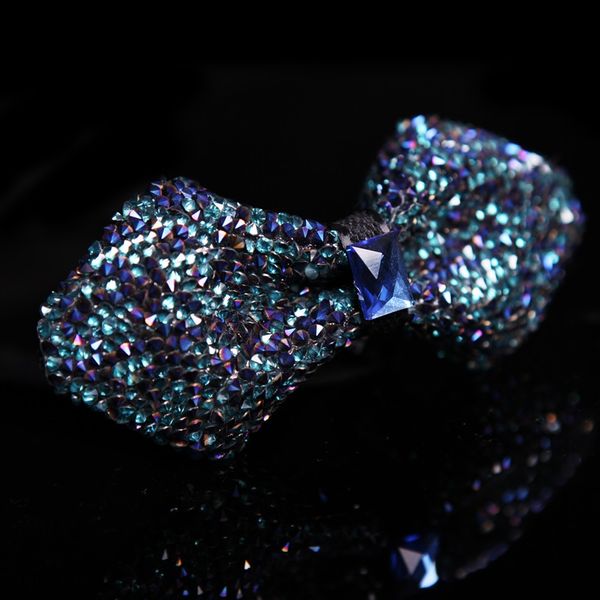 

2020 brand new men's gypsophila rhinestones bowtie wedding groom shiny bow tie boys and girls casual party butterfly bowtie, Black;gray
