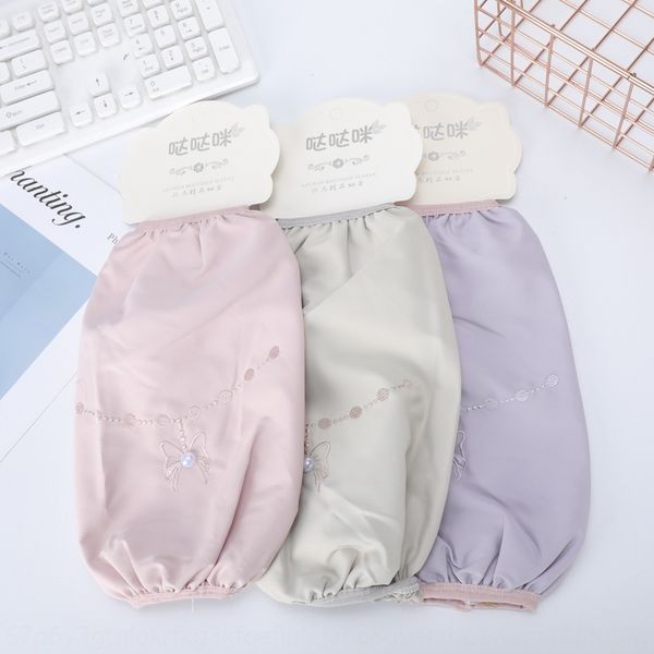

long waterproof butterfly embroidered butterfly antifouling sleeve double layer mesh sleeve department store, Black