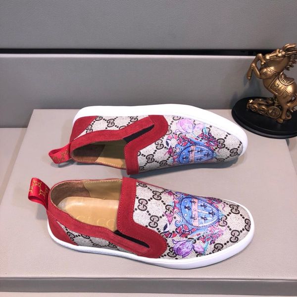 

2019e spring and summer new printing men's lazy shoes a pedal low shoes casual shoes, comfortable single shoes original box packaging, Black