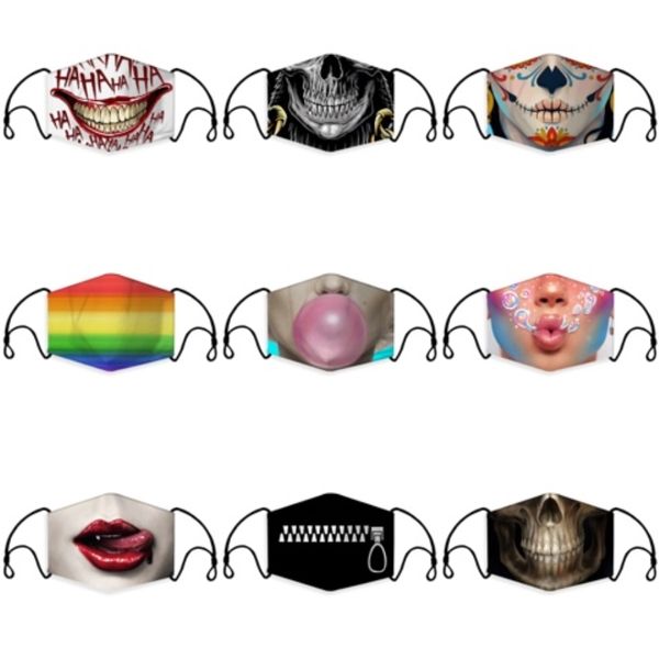 

folding type protect mouth masks letter fruit sunflower prints dust filtrition face mask anti saliva splash mascherine 1 95js e1#618