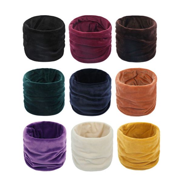 

winter solid color ring scarf vintage neck warmer scarf warm slouchy, Black