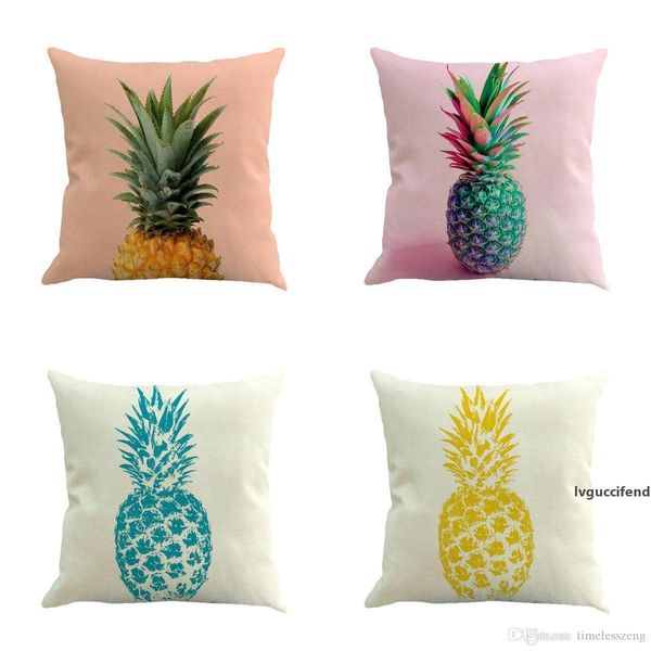 

pineapple pattern cotton linen pillow case throw pillow cushion cover seat car home decoration sofa decor decorative pillowcase