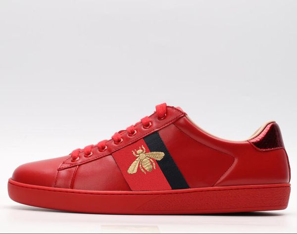 

new high-end brand designer sneakers ace mens womens shoes with brown elasticity stripes genuine leather casual shoes white size