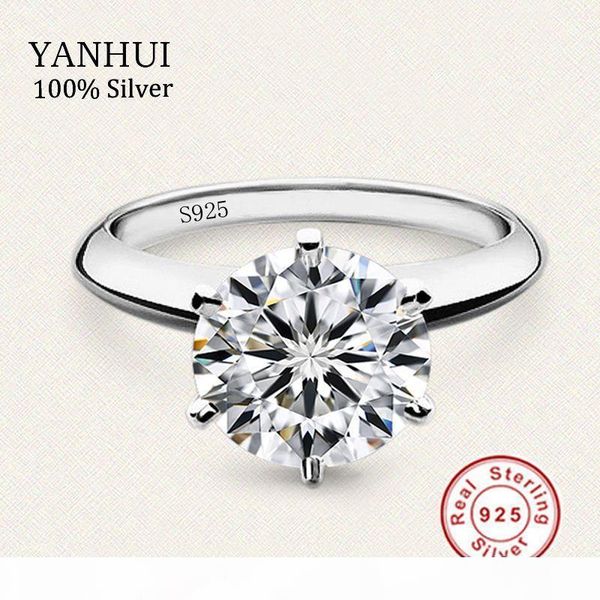 

потерять деньги продажа 100% real solid silver кольца 1,5 ct сона cz бриллиантовое обручальное обручальные кольца для женщин размер кольца 4, Slivery;golden