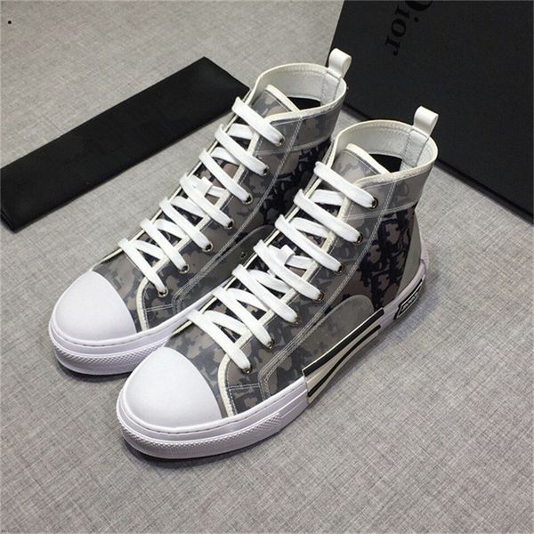 

2020 19ss floral technical canvas b2 b24 oblique men s brand high-sneakers b2 brand designer shoes, Black