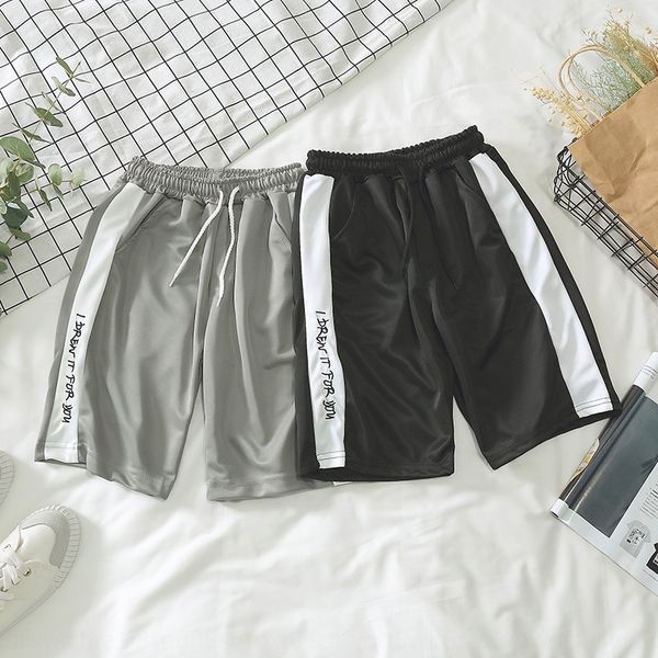 

2019 new shorts korean couple style bf shorts beach pants harajuku style loose student sports beach pants