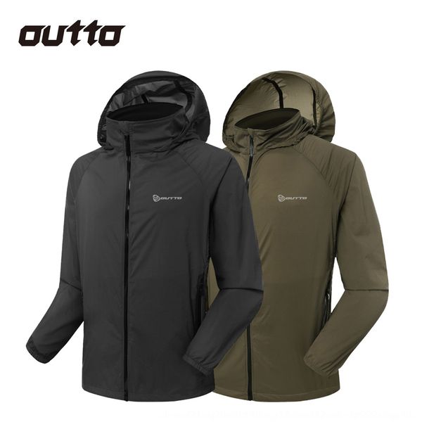 

aw4bi #170012 light and thin outdoor men's sun-proof rain-proof hiking single-piece #170012 light and thin outdoor windbreaker jacket j, Blue;black