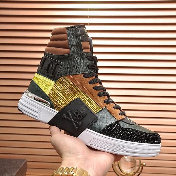 

phantom kick $hi -crystal sneakers men shoes outdoor walking sports shoes comfortable lace -up casual sports men boots zapatillas hombre, Black