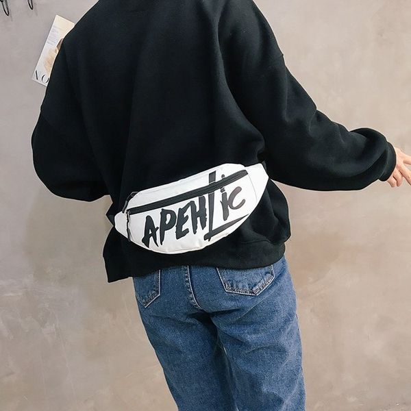 

new fashion letter canvas fanny pack light men and women slash bag sports chest bag