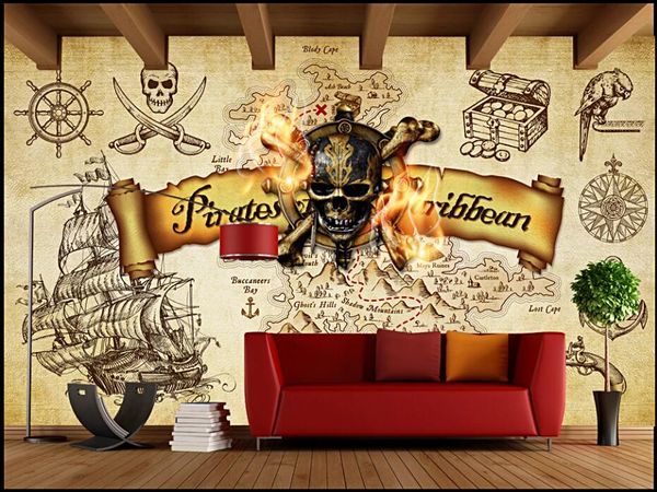 

3d wallpaper custom p mural on the wall european and american retro pirate ship bar home decor 3d wall murals wallpaper for living room