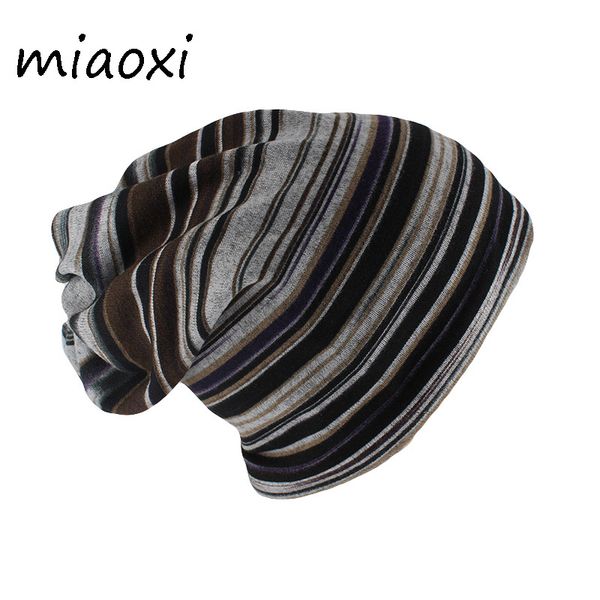 

miaoxi new arrival fashion autumn women beanies skullies striped hat scarf two used female warm bone hip hop casual caps, Blue;gray