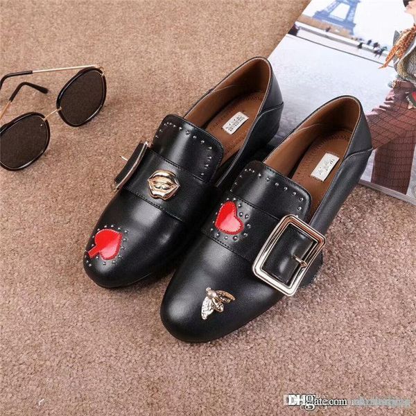 

2017 womens fashion casual shoes brand luxurious pumps black white red love for business affairs agrafe butterfly decoration