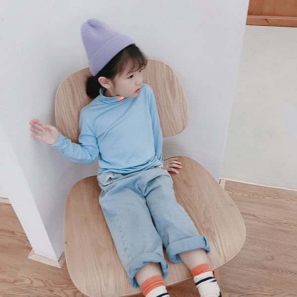 

2ykmu yu.kids boys and girls baby autumn new korean style light color casual pants jeansjeans and jeansjeans children's simple solid co, Blue