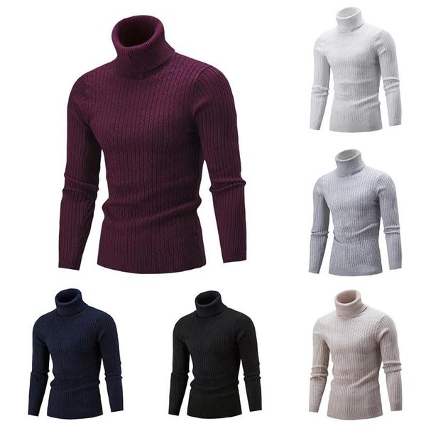 

2020 winter sweaters for men solid color turtle neck ribbed twist sweater pullovers turtleneck male sweaters men's clothing, White;black