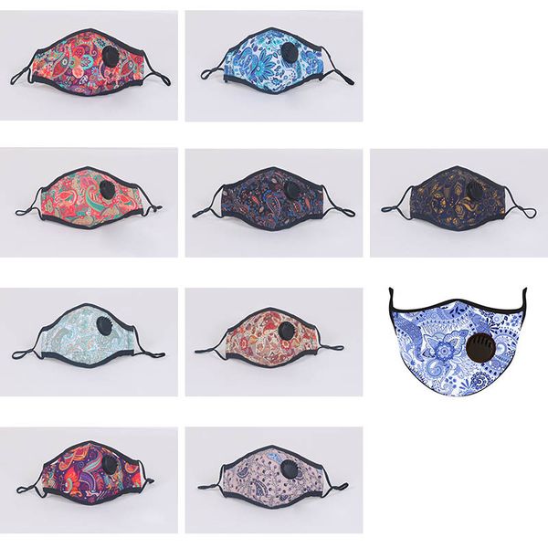 

дизайнер маска для лица от пыли и моющийся кешью цветок сломанной шаблон печати с дыханием клапан сменного фильтра pm2.5xd23719