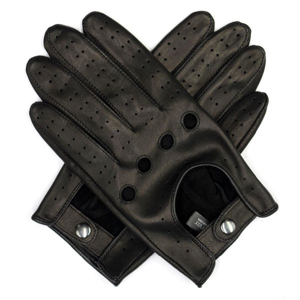 

harssidanzar mens leather driving gloves unlined, Blue;gray