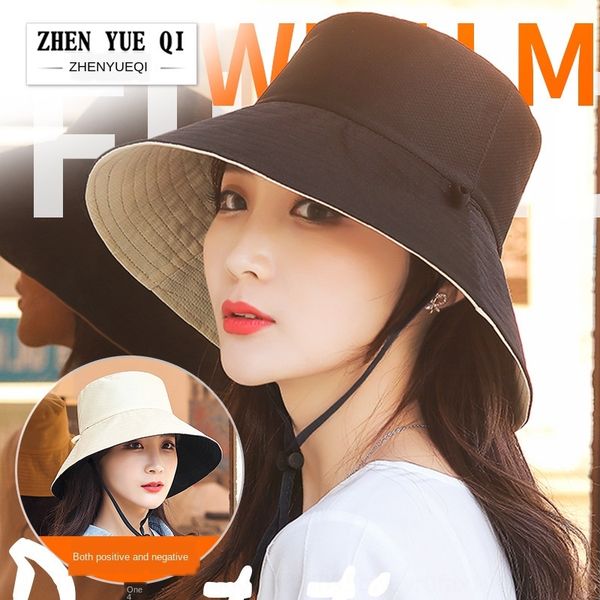 

korean autumn fashion fisherman fisherman sunscreen women's big edge sunscreen hat double-sided anti-ultraviolet hat, Blue;gray
