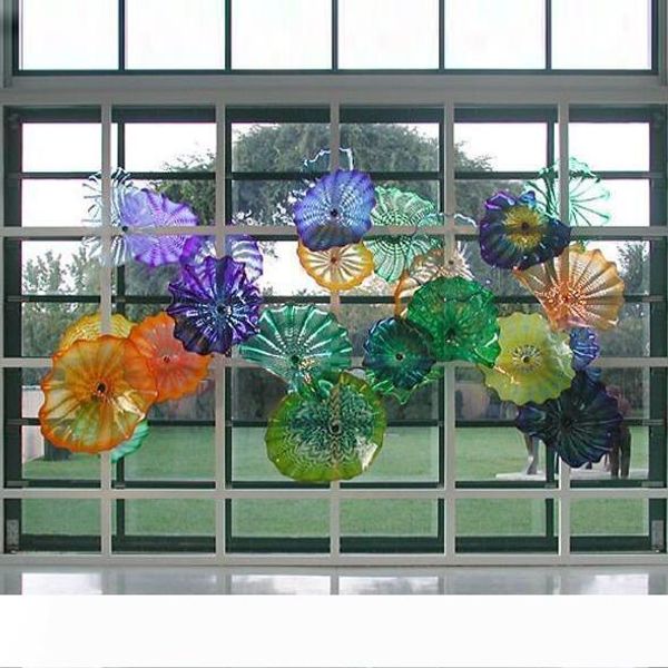 

hand blown glass wall art plates murano glass mediterranean style plates for wall hanging l home bar decoration