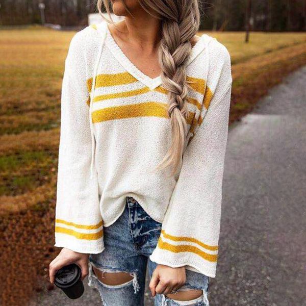 

new 2020 autumn winter women's sweaters v-neck pullover korean style minimalist casual female jumpers, White;black