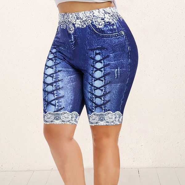 

yoga outfits breathable shorts women's sports wear workout athletic gym fitness fake denim short pants leggings, White;red