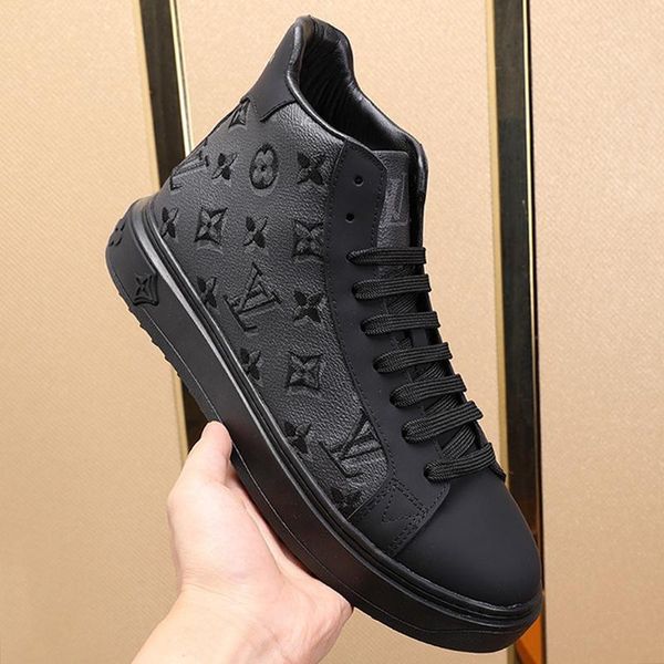 

new arrival mens shoes fashion designer vintage footwears high lace -up plus size sports casual men shoes herren sportschuh, Black