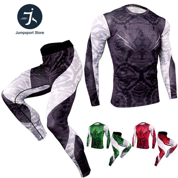 

men compression running jogging sportswear long t shirt/leggings gym fitness tight elasticity sports suit clothing 2pcs/sets, Black;blue