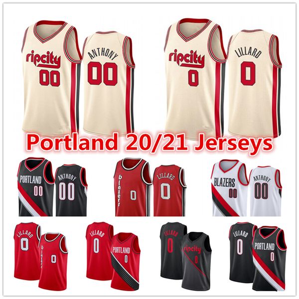 

mens damian 0 lillard 2020 portland trail blazers city shorts carmelo #00 anthony cj c.j. 3 mccollum basketball jerseys, Black;red