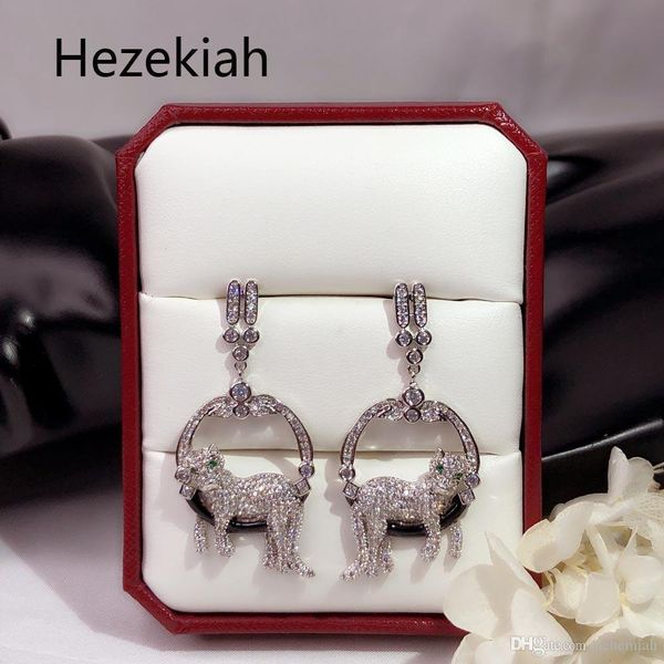 

езекия s925 tremella игла leopard кисточки серьги роскошного элитного банкет eardrop французское качество бесплатная доставка танец, Golden