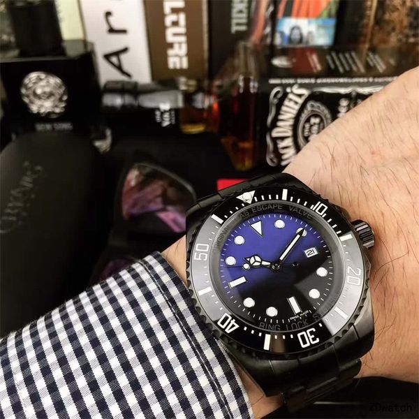 

men black watch full stainless steel deep style sweep move automatic movement mechanical glide sport wristwatches, Slivery;brown