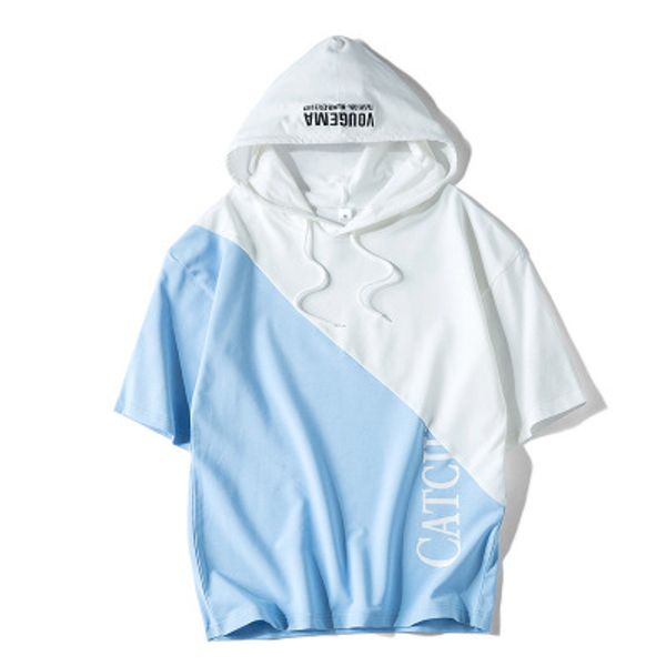 

Summer Mens T-shirt Short-sleeved Boys Casual T-shirts Youth Stitching Trend Short Sleeve Mens Sport Casual Wear 2020 Fashion Colorful Shirt