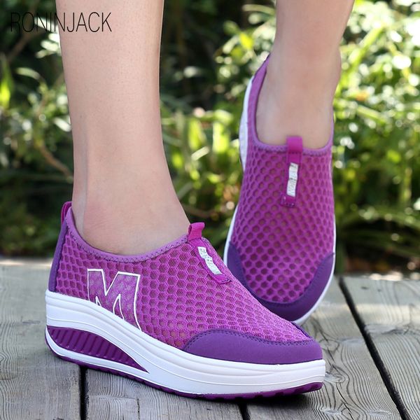 

summer outdoor sports shoes for woman ultralight mesh running shoes breathable women mesh casual walking slip-on jogging