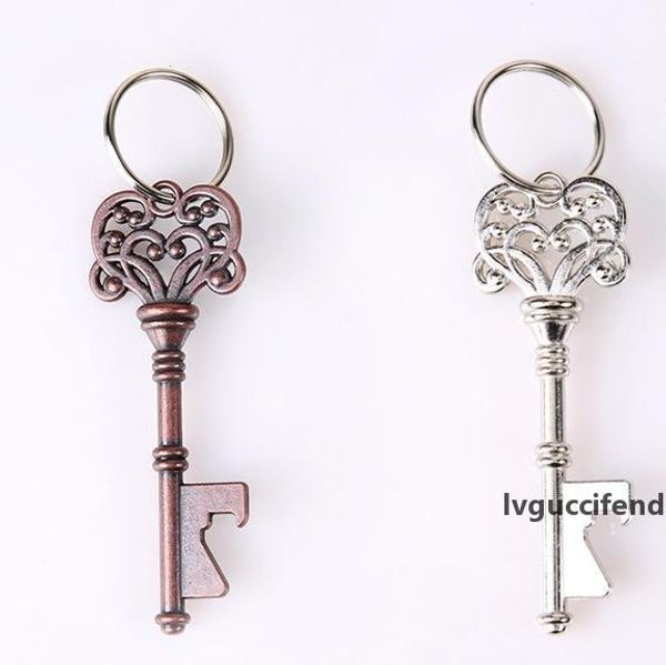 

wholesale antique bronze skeleton key bottle opener steel bronze keychain beer bottle openers wedding favor bridal shower gift kitchen tools