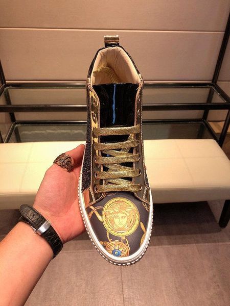 

2020l luxury large size comfortable and breathable high-casual men's short boots, high-quality fashionable wild lace-up sneakers, 3, Black