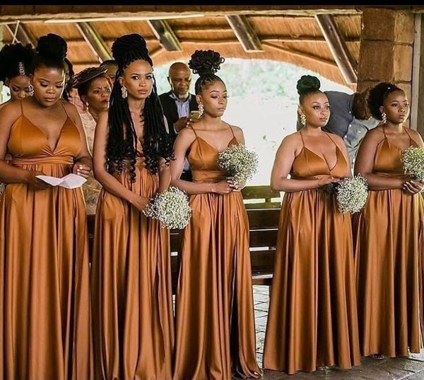 

african spagheti bridesmaid dresses wedding guest dresses elastic stain maid of honor gowns party formal wear b103, White;pink